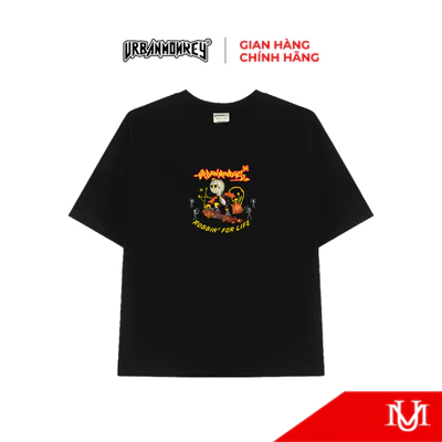 Áo Thun Unisex URBAN MONKEY ROBBIN' FOR LIFE Tee Cotton màu đen 250gsm Form Boxy Nam Nữ Local Brand
