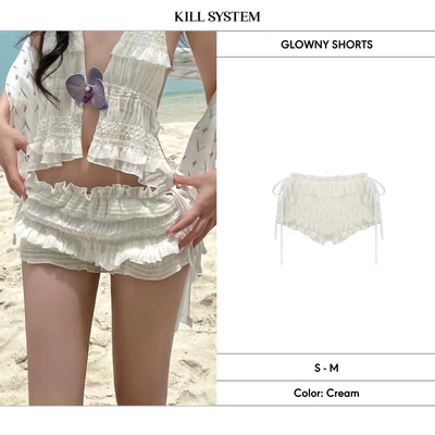 Quần short cột nơ tôn dáng GLOWNY - 𝐊𝐈𝐋𝐋 𝐒𝐘𝐒𝐓𝐄𝐌