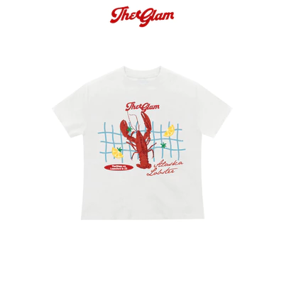 CHÍNH HÃNG - Áo Thun Trắng Baby Tee "LOBSTER" - Áo Hè - TheGlam