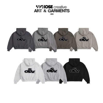 MUFFIN HOODIE ZIP (Có túi trong) - Áo khoác nỉ bông logo thêu xù/ đính kèm logo kim loại Whose Studio