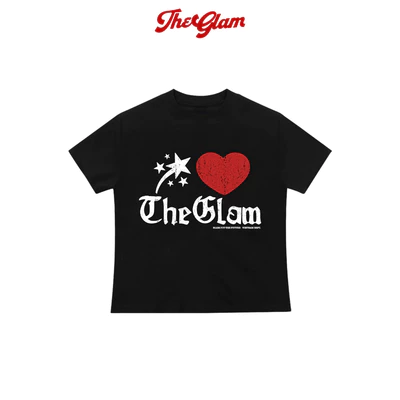 CHÍNH HÃNG - Áo Thun Baby Tee "I LOVE THEGLAM" Màu Đen Form Ôm - TheGlam