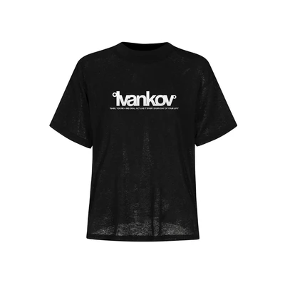 Áo thun giấy Baby tee - Ivankov Black Paper Baby Tee
