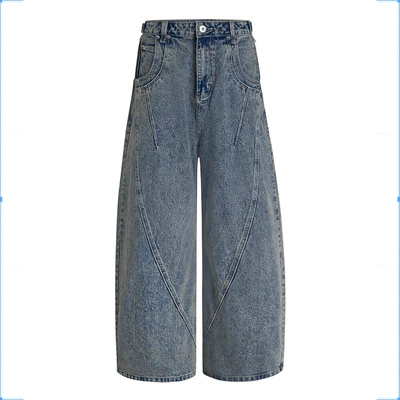 Quần Jeans ống rộng cao cấp màu Vintage Blue - Ivankov Scar Vintage Blue Washed Jeans