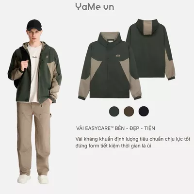 Áo khoác dù phối màu, có nón, phom vừa F3 - The No Style 052 Vặn F3 23459