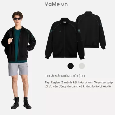 Áo khoác thun phối màu, vải dày dặn, phom rộng F4 - The No Style 183 23457 |YaMe|