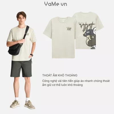 Áo thun in chữ, phom rộng F4 - The No Style 110 23606 |YaMe|
