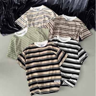 Áo thun tay ngắn YELLOW FLICKER sọc unisex