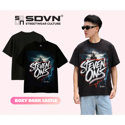[Boxy Ngắn Dài Rộng Ngang] Áo Thun Form Big Boxy  "Dark Castle"100% cotton SDVN UNISEX Nam Nữ