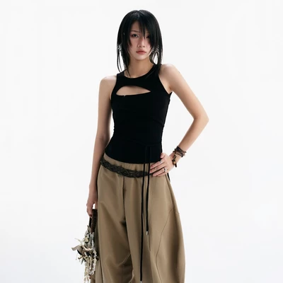 CONRAD SLEEVELESS TOP (BLACK) BunnyHill SSTS07a