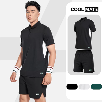 [TẶNG COMBO 2 ĐÔI TẤT]Set thể thao nam Pickleball Áo Polo Baseline +Quần Smash Shot thoáng khí thấm hút tốt Coolmate