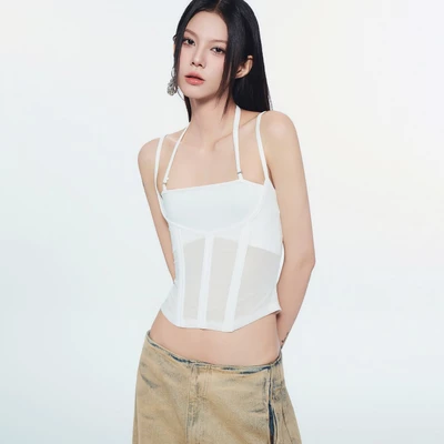 MELIOS MESH TOP (WHITE) BunnyHill SSLP40a