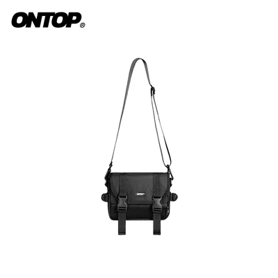 Túi đeo chéo phối lưới vải canvas ONTOP có nắp đậy và khóa bảo vệ Snap Buckles Pocket | O-B78
