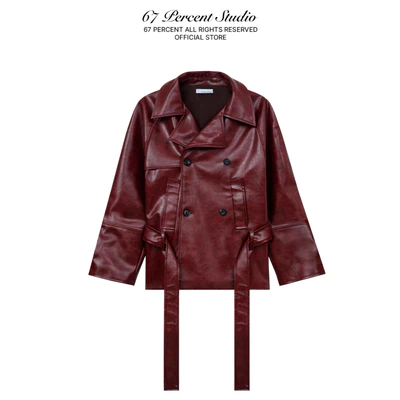 Áo Khoác Da Dáng Dài Chất Liệu Faux Leather 67PERCENT/67% - LEATHER TRENCH COAT
