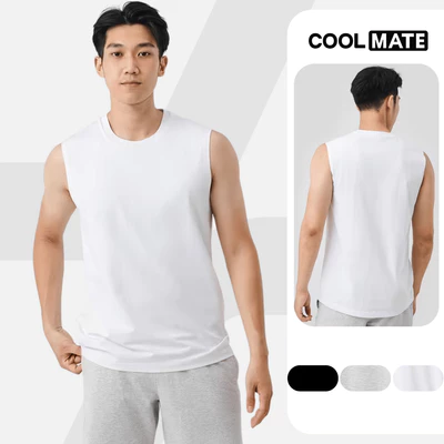 [MUA 3 GIẢM 12%]Áo ba lỗ nam sát nách cotton compact logo Coolmate