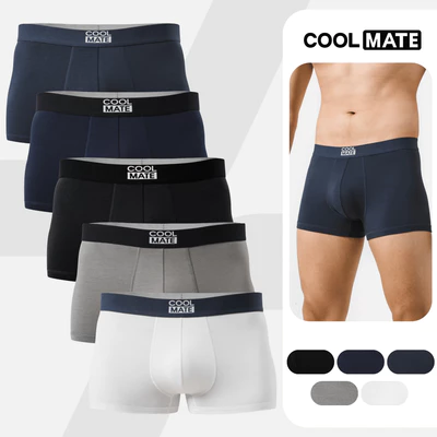 Combo 5 quần lót sịp nam trunk bamboo mềm mại, kháng khuẩn, khử mùi Coolmate