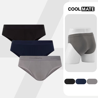 Combo 3 quần lót sịp tam giác Cotton đen, xám, xanh ghi Coolmate TGDXXg