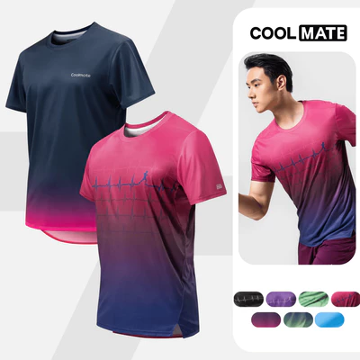 Combo 2 áo thun thể thao chạy bộ graphic siêu nhẹ thấm hút đa dạng màu Coolmate
