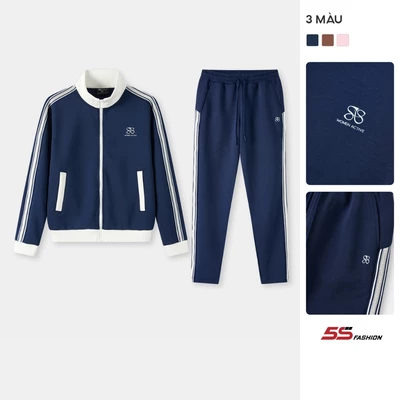 [GIÁ MỞ BÁN]Bộ Nỉ Khóa Nữ 5S Fashion Vải Dày Dặn Thiết Kế Can Phối In Logo Cao Cấp WBNK25007