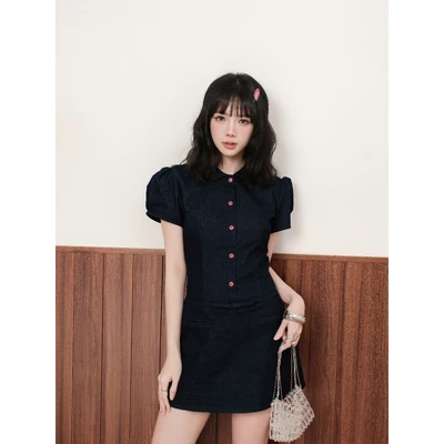 KIDO - Đầm ngắn cổ bèo tay phồng DARLING DRESS
