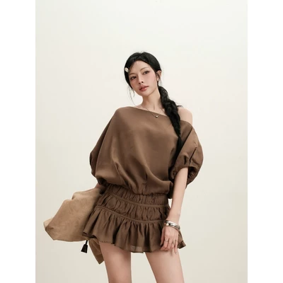 KIDO - Set áo trễ vai + Chân váy xoè VICKY SET