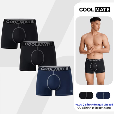 [MUA 3 TẶNG 1]Combo 3 quần lót nam thể thao trunk ErgoFit êm ái, giảm ma sát, tối ưu chuyển động Coolmate