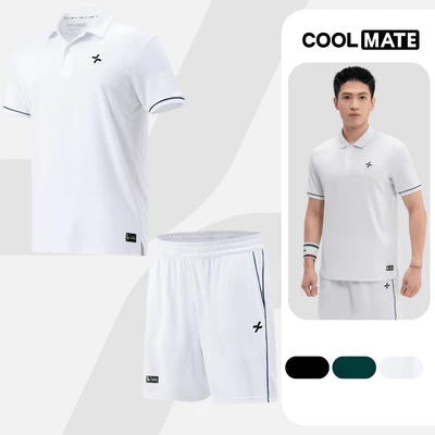 Set đồ bộ thể thao nam Pickleball Áo Polo Exdry và Quần Dink Shot Essentials thấm hút Coolmate