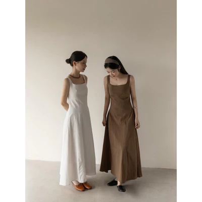 DOB - Đầm dài hai dây dáng A suông nhẹ tối giản | Jelly dress |