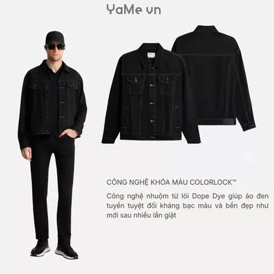 Áo khoác jean đen Tek Black, vải không co giãn, phom vừa F3 - Tek Black Jean 002 24884 |YaMe|