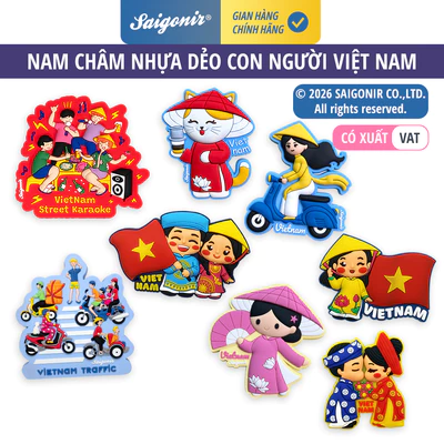 Nam châm Nhựa Dẻo Trang Trí Tủ Lạnh Fridge Magnet Saigonir - Hình Ảnh Con Người Việt Nam - Quà lưu niệm Việt Nam