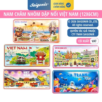 Nam châm kim loại có chi tiết dập nổi hình ảnh Việt Nam Nha Trang Phú Quốc Hồ Chí Minh Nam châm tủ lạnh Saigonir