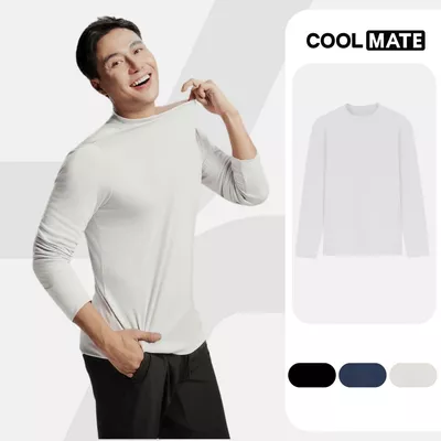 Áo giữ nhiệt Nam ExWarm Cổ thấp mềm mại, co giãn giữ ấm tốt, áo dài tay thu đông COOLMATE