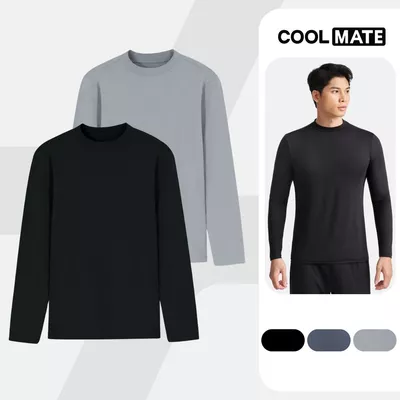 [XẢ SỐC]Combo 2 Áo thu đông giữ nhiệt Essential Brush Poly mềm mại, giữ ấm tốt Coolmate