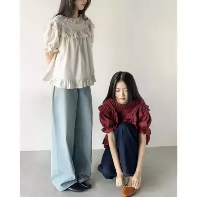 DOB - Áo babydoll linen bèo cổ tay bồng Baly