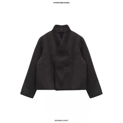 HYPNOTISM | “GROUNDED JACKET” - Áo Khoác Dạ Form Boxy Cropped 4 Nút