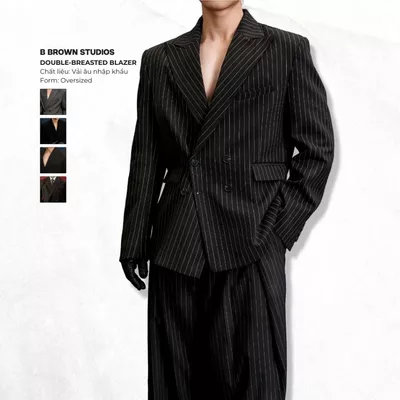 Set Blazer Và Quần Xếp Ly Form Rộng B Brown - Bền Đẹp, Thanh Lịch, Dùng Đi Làm/Dạo Phố, Dễ Phối Đồ
