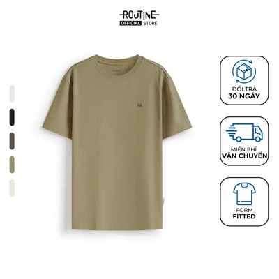 Áo Thun Tay Ngắn Hoạ Tiết Thêu Co Giãn Form Fitted - Routine 10F25TSS100