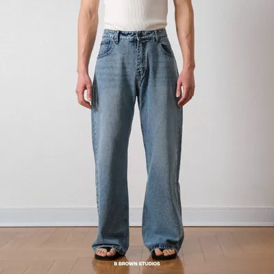 Quần Jeans Nam B Brown Form Wide Leg Ống Rộng Dáng Suông – Andrew Wide Leg Jeans