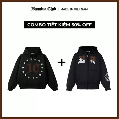 [COMBO TIẾT KIỆM] Banawa Combo 2 Áo Hoodie Áo Hoodie Zip Chất Liệu Cotton Champion Unisex