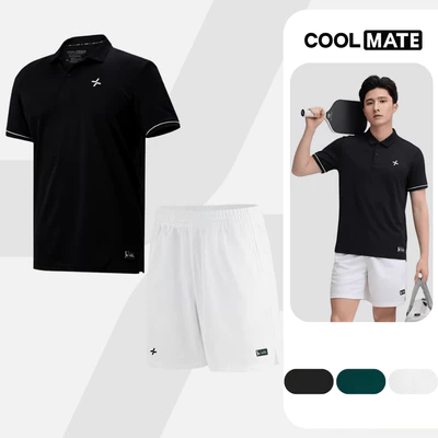 Set đồ bộ thể thao nam Pickleball Exdry Áo polo và Quần shorts thấm hút, nhanh khô Coolmate