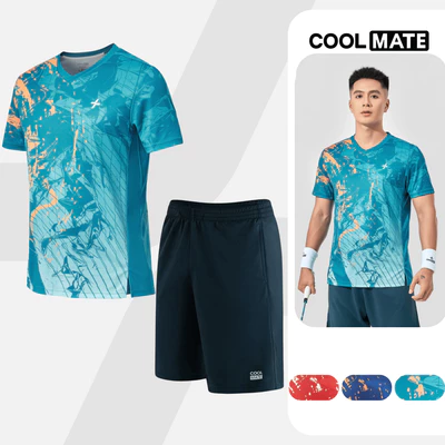Set thể thao cầu lông pickleball tennis nam Áo IN Abstract Graphic thoải mái Coolmate