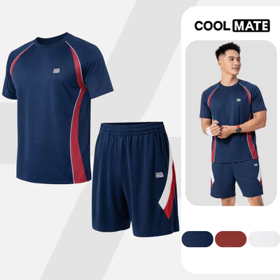 Set thể thao Pickleball nam Áo thun Teamwear Quần Promax Flexline Active thoáng khí Coolmate