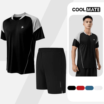 Set thể thao nam nam pickleball Áo phối bo cổ và quần short 7inch thoáng khí thấm hút Coolmate