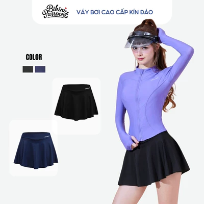 Quần bơi nữ kiểu váy xoè kín đáo co giãn đi dã ngoại - Bikini Passport - BS170_BL