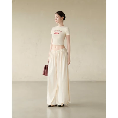 RUBIES Pasio Pants - Quần Dài Nữ Cạp Trễ Ống Rộng Thụng