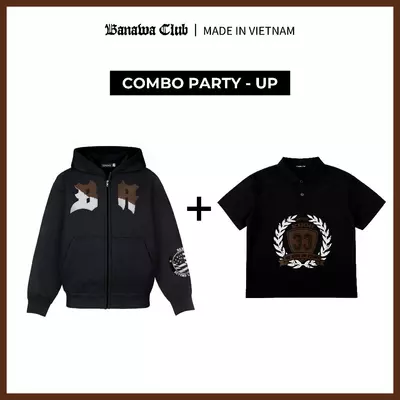 [COMBO TIẾT KIỆM] Banawa Combo 2 Áo Hoodie Zip Áo Polo Chất Liệu Cotton Fearless Monogram Academy ComboUnisex