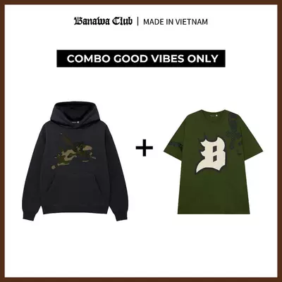 [COMBO TIẾT KIỆM] Banawa Combo 2 Áo Hoodie Áo Tee Shirt Chất Liệu Cotton Badass Ninja Combo Unisex