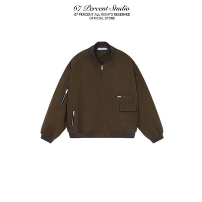 Áo Khoác Bomber Chất Liệu Kaki Màu Nâu 67PERCENT/67% - MIYAKE BOMBER