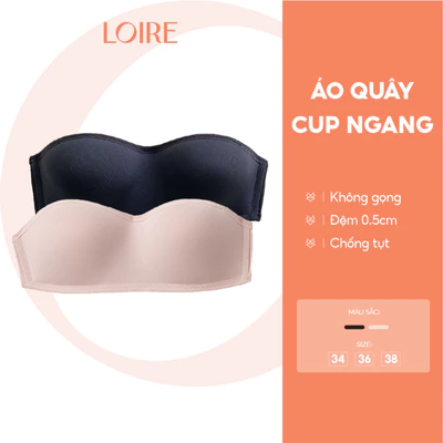 Áo lót Quây Cup Ngang BRQ02 Không Gọng Viền Silicon Mặc Trễ Vai/Hở Vai/Đi Biển