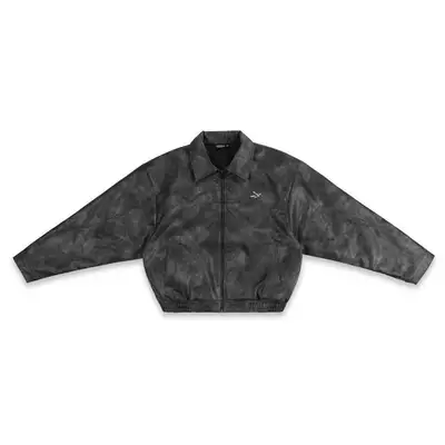 ÁO SWE STONEWASHED LEATHER JACKET - BLACK