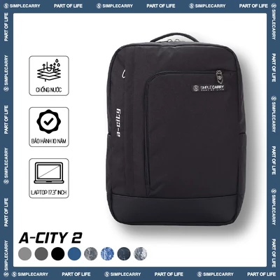 Balo Thời Trang Nam Nữ SimpleCarry A-City 2 Trượt Nước, Nhiều Ngăn, Đựng vừa Laptop 17.3 Inch